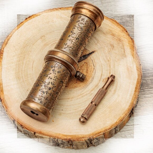 Vintage Solid Brass Kaleidoscope – Unique Educational Gift for Kids, Birthday - Picture 7 of 7